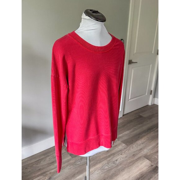 Athleta Coaster Luxe Sweatshirt in Salutation Stripe Matador Red - Picture 9 of 12